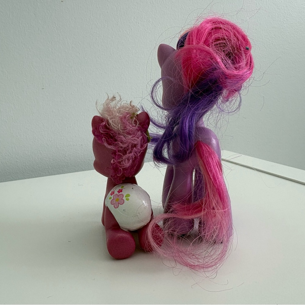 My Little Pony Mom Baby Set Hasbro Pink Purple Pony Bundle - Picture 4 of 7